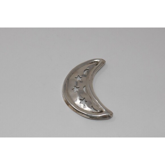 Mexico Taxco Sterling Silver 925 Crescent Moon And Stars Brooch - Picture 3 of 11
